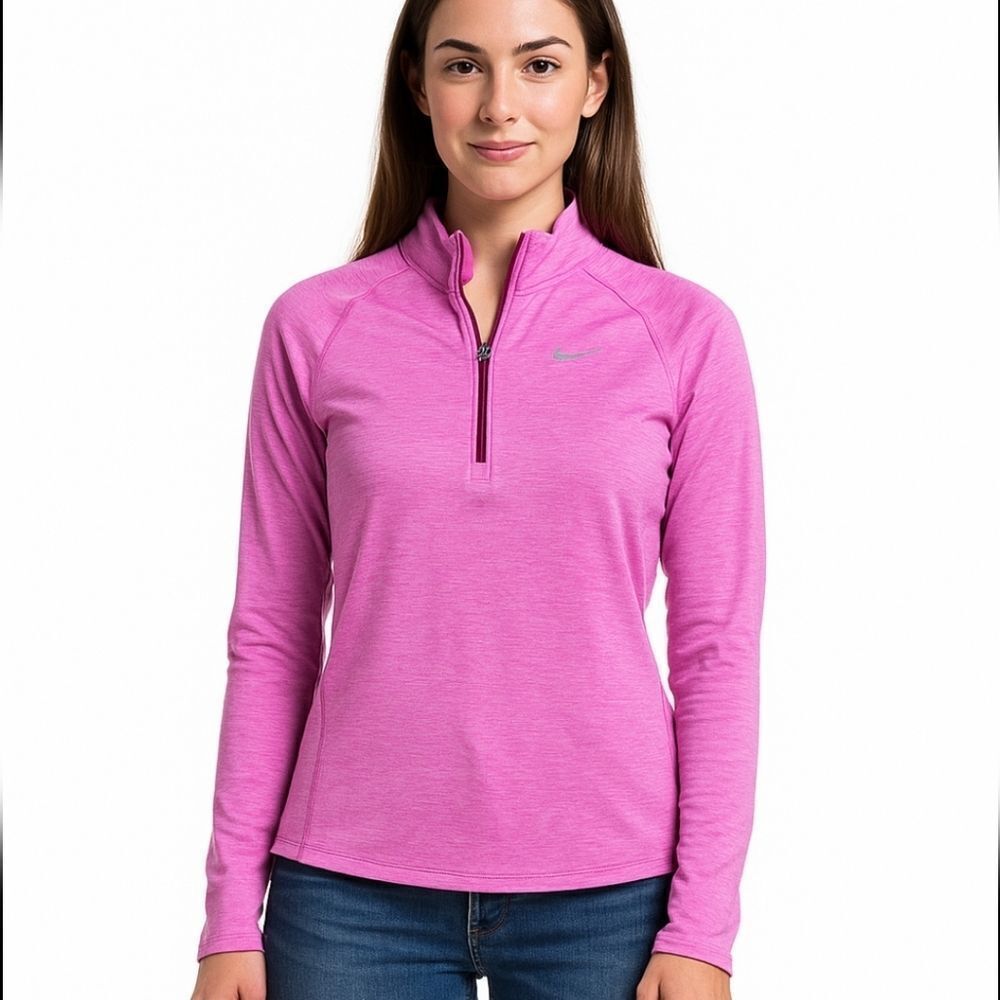 Nike Dri-Fit Heather Pink 1/4 Zip Athletic Pullover Jacket - Size Small